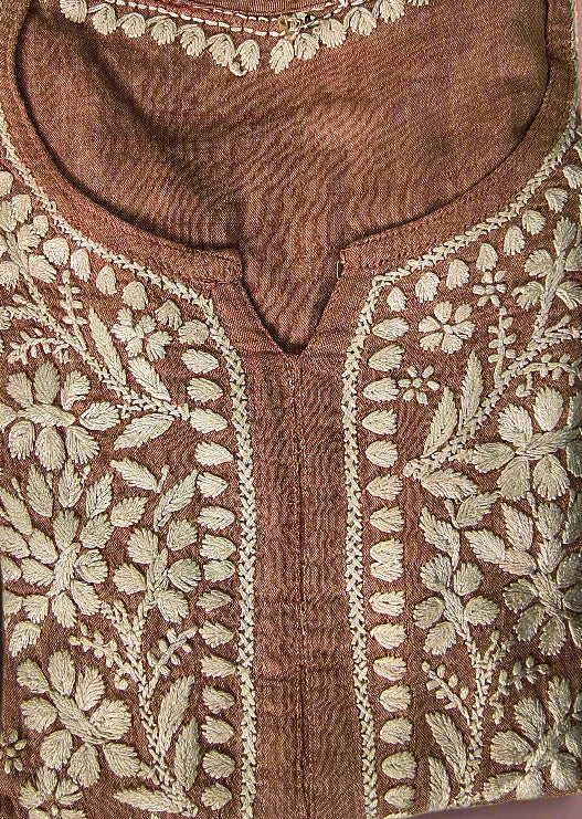 Linen Chikankari Women's Long Kurta