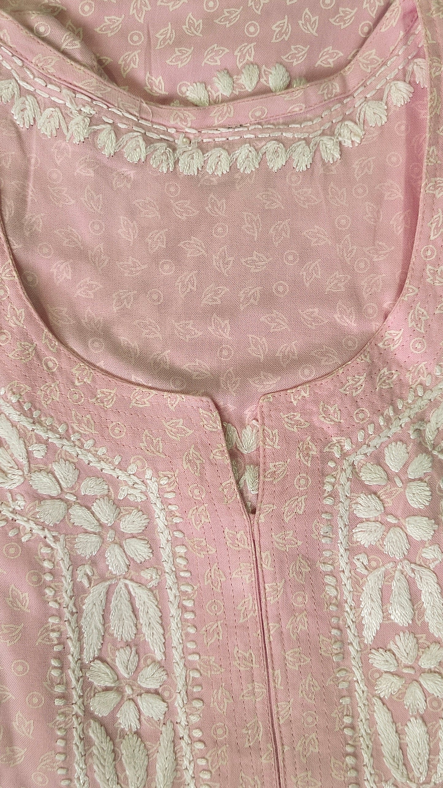 Rayon Chikankari Printed Women's Long Kurta