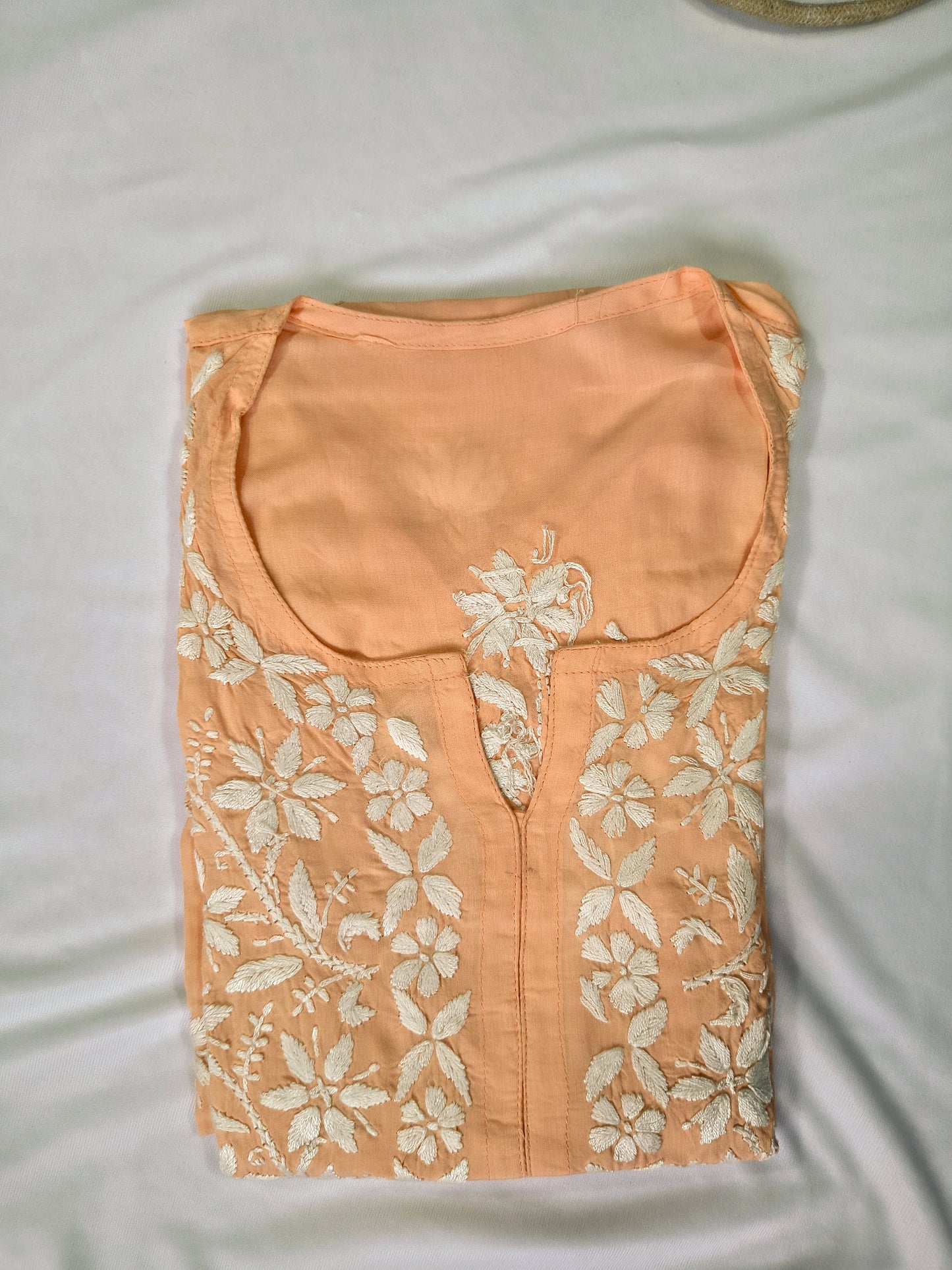 Modal Cotton Chikankari Kashmiri Women's Long Kurta