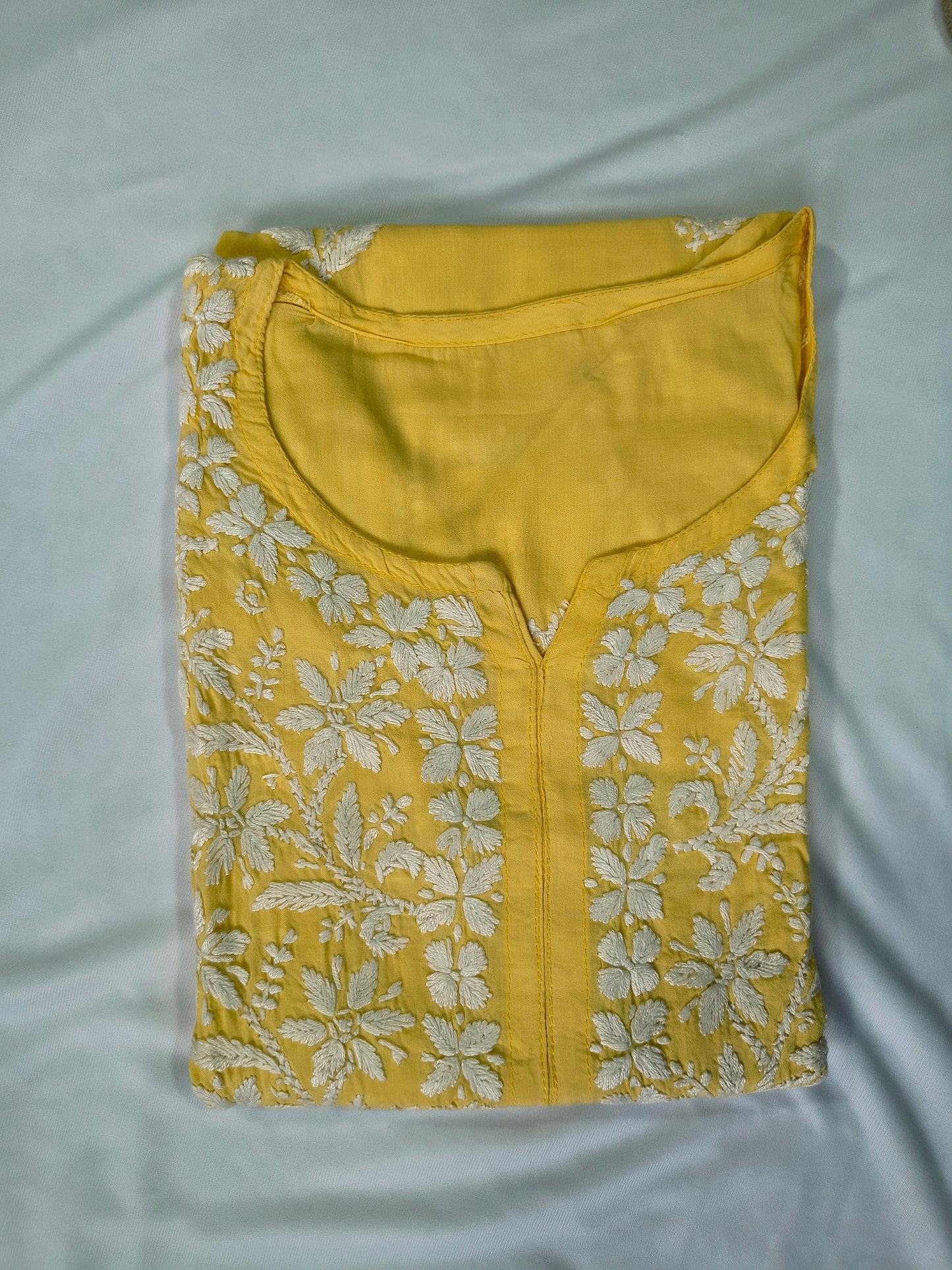 Modal Cotton Chikankari Kashmiri Women's Long Kurta