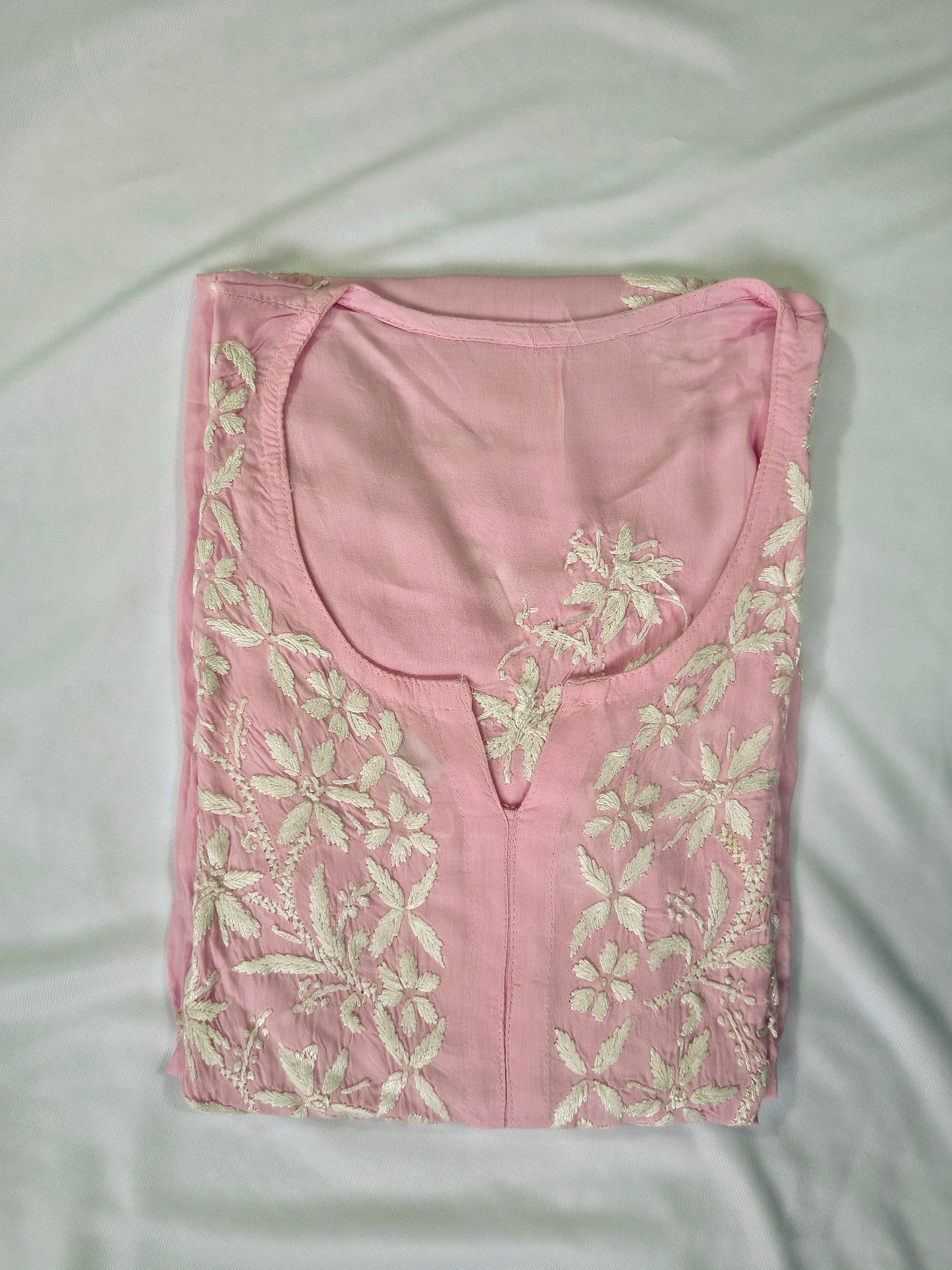 Modal Cotton Chikankari Kashmiri Women's Long Kurta