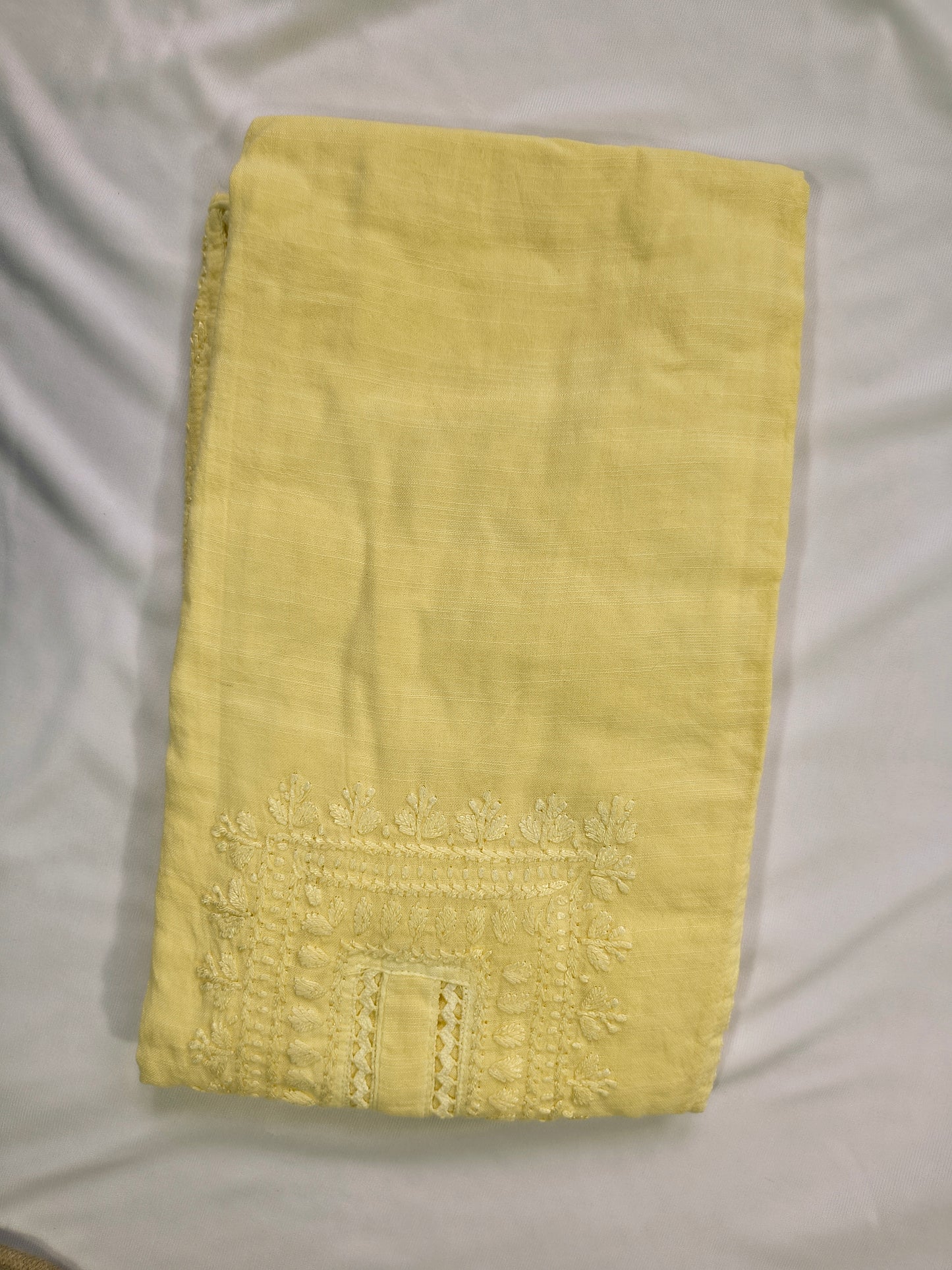 Linen Pastels Chikankari Laced Women's Long Kurta