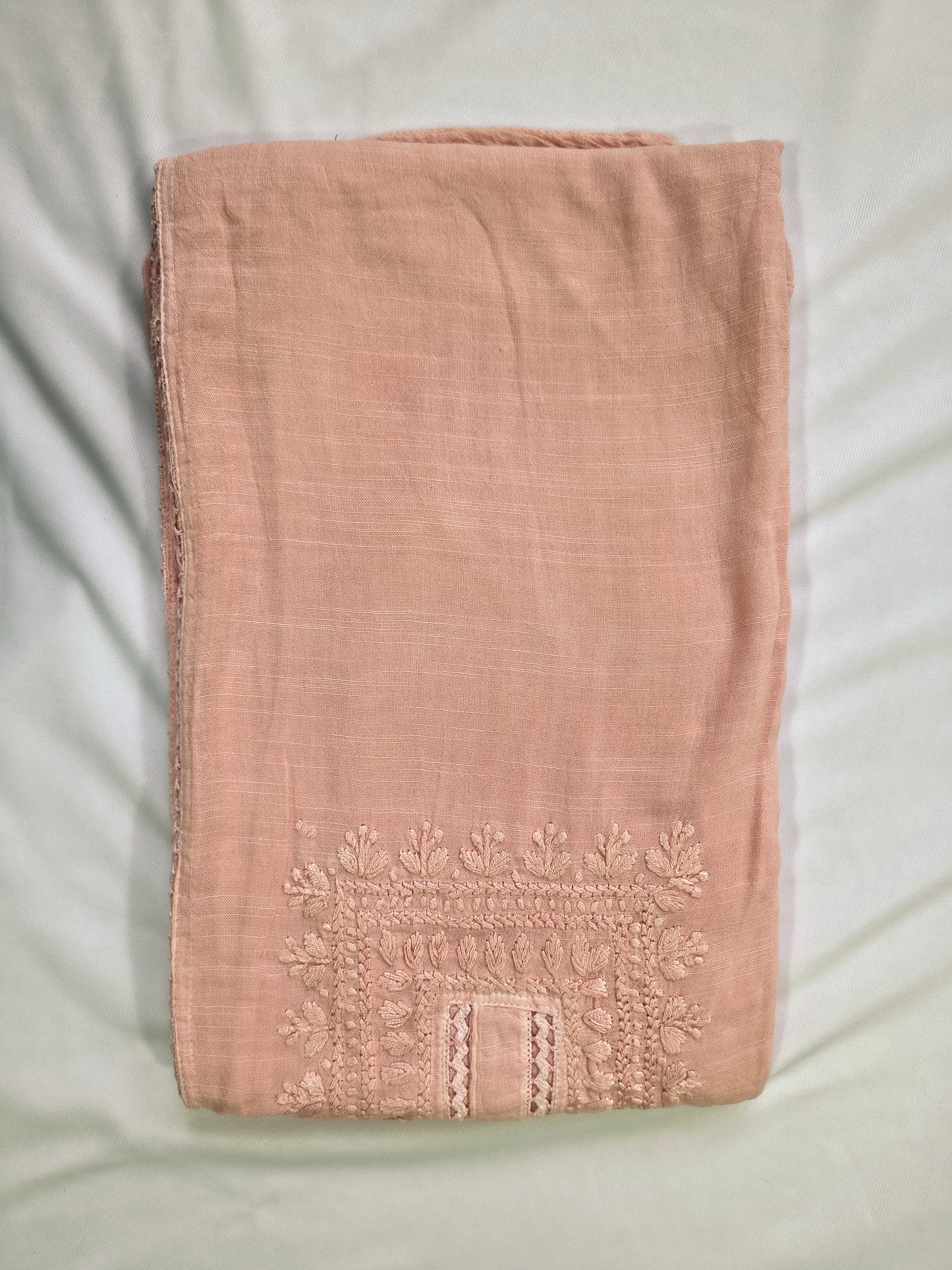 Linen Pastels Chikankari Laced Women's Long Kurta