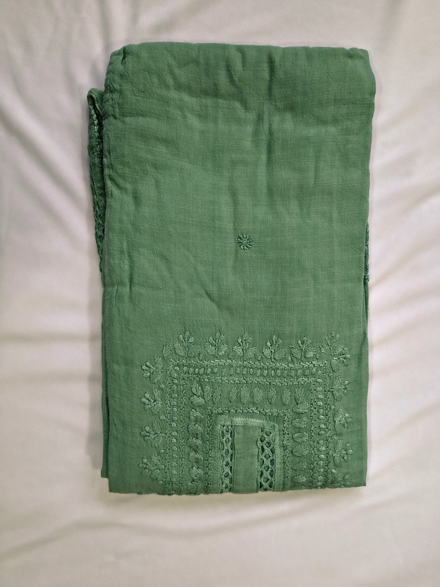 Linen Pastels Chikankari Laced Women's Long Kurta