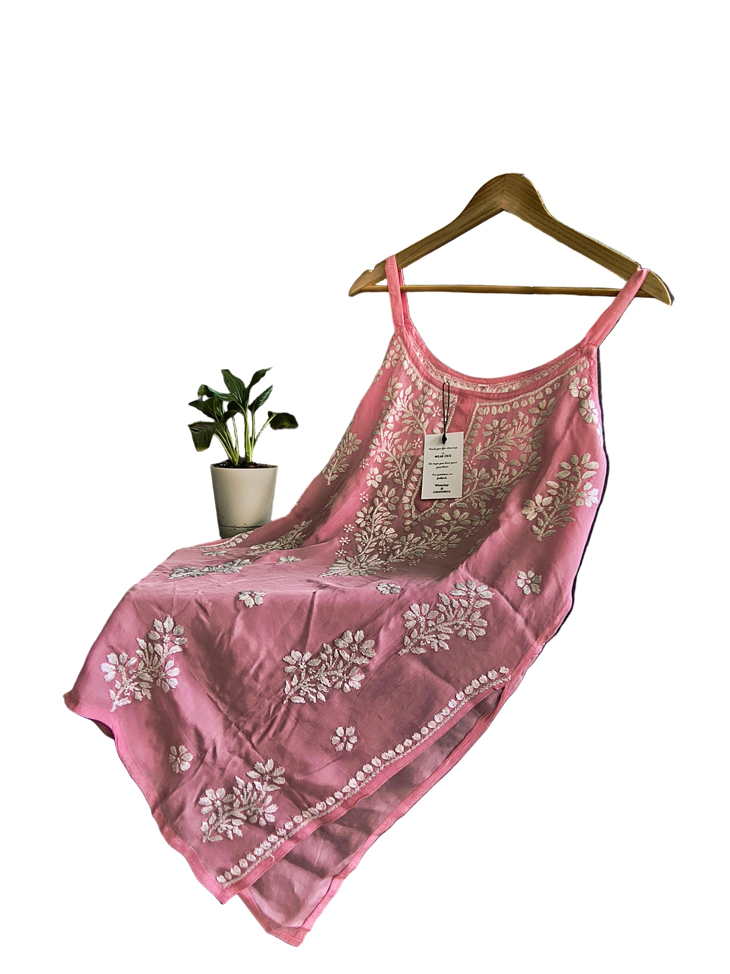 Crepe Chikankari Women's Short Kurta