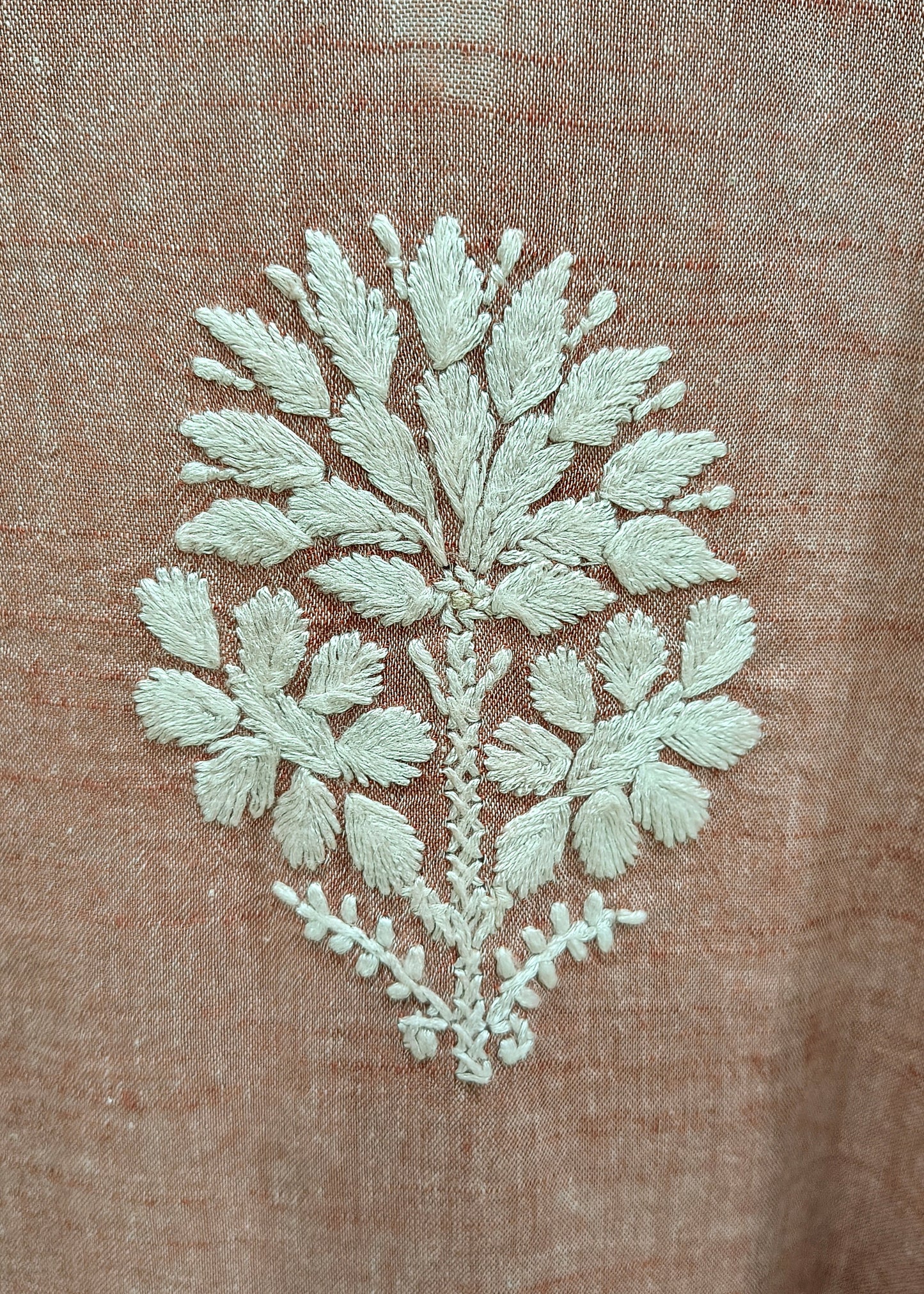 Linen Chikankari Women's Long Kurta