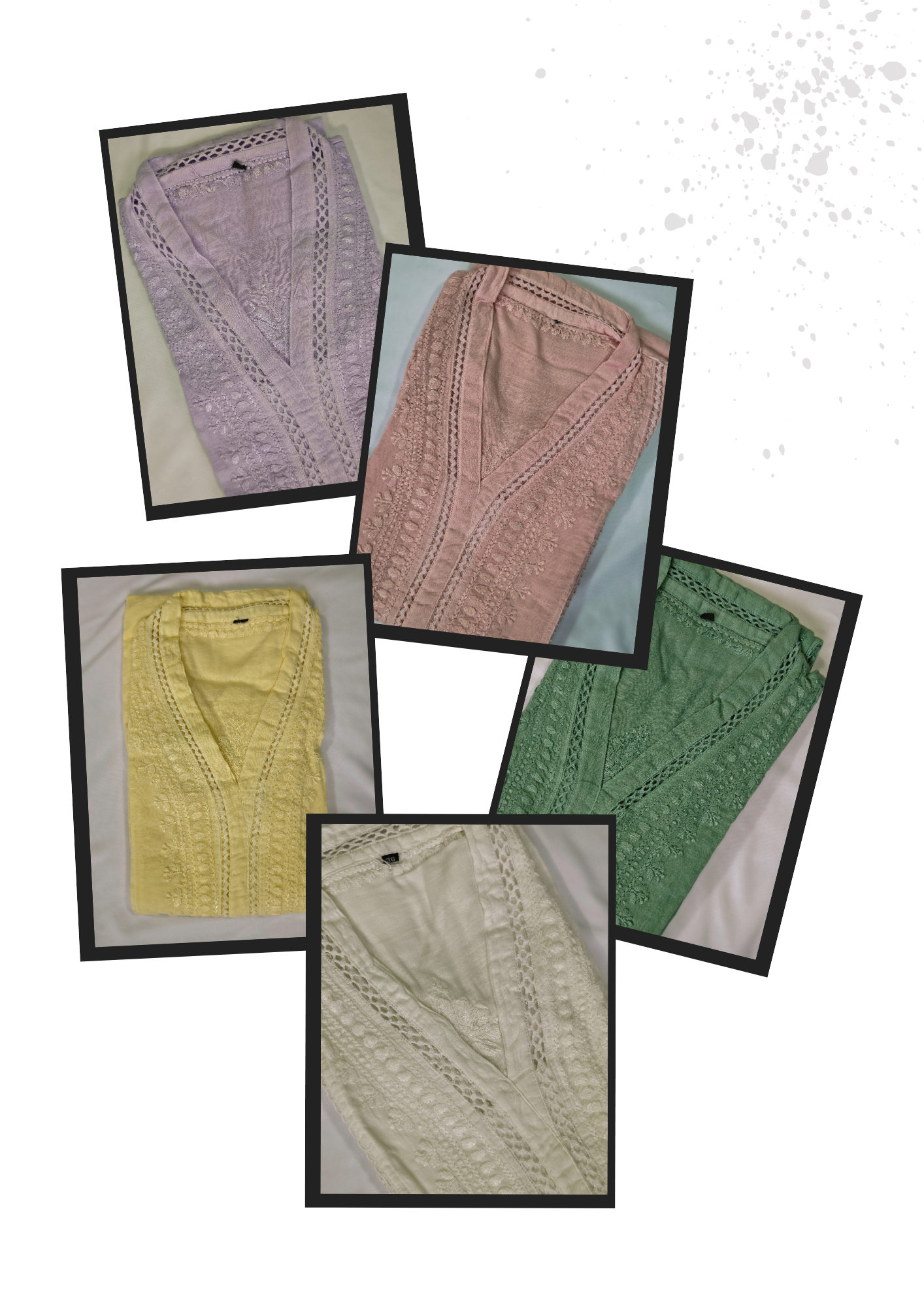 Linen Pastels Chikankari Laced Women's Long Kurta