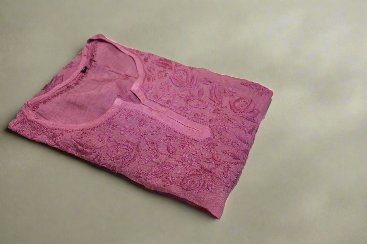 Muslin Chikankari Women's Short Kurta