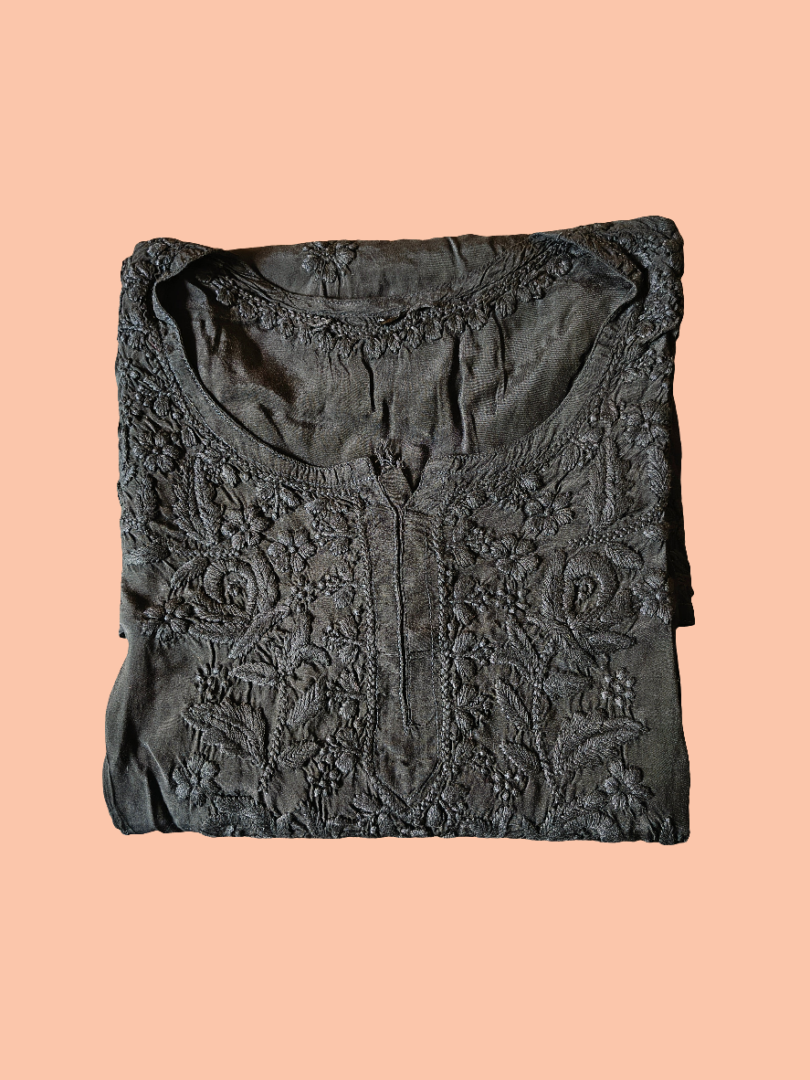 Muslin Chikankari Women's Short Kurta