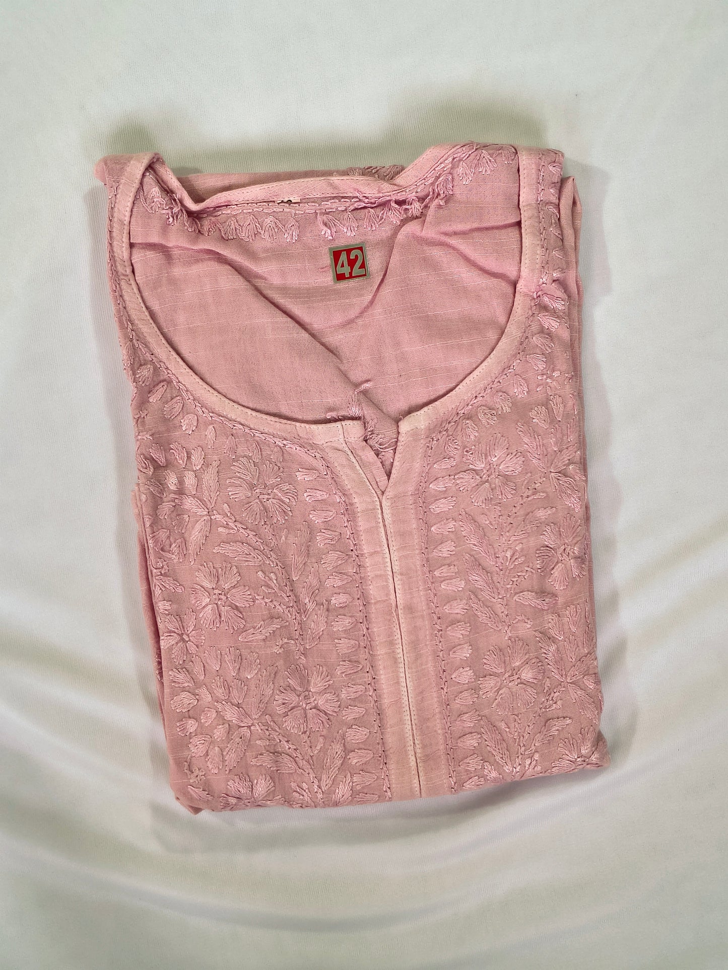 Linen Chikankari Women's Long Kurta