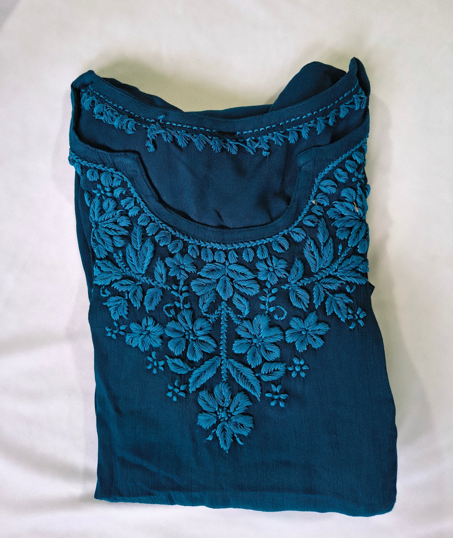 Rayon Chikankari Kashmiri Women's Long Kurta