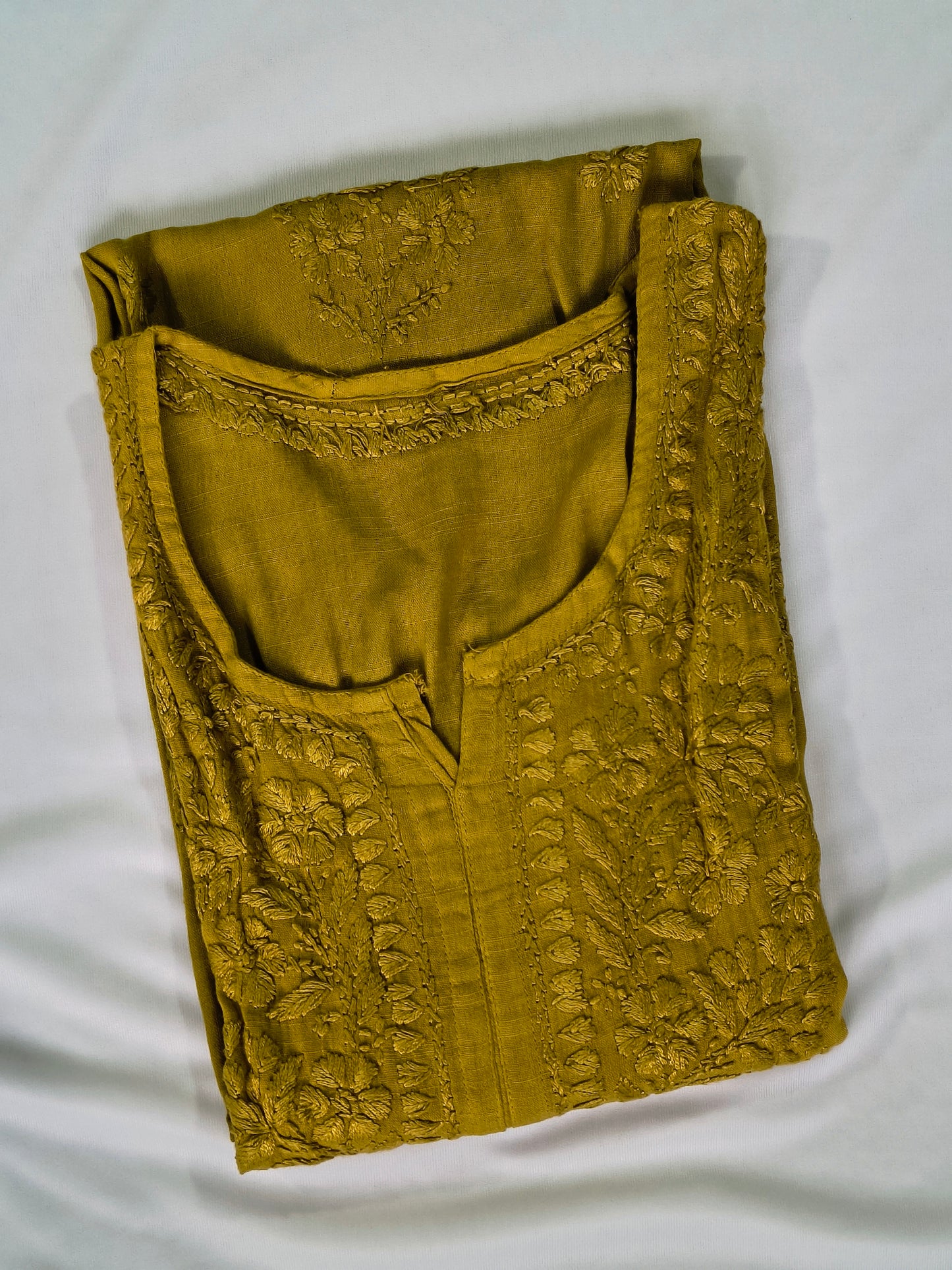 Linen Chikankari Women's Long Kurta