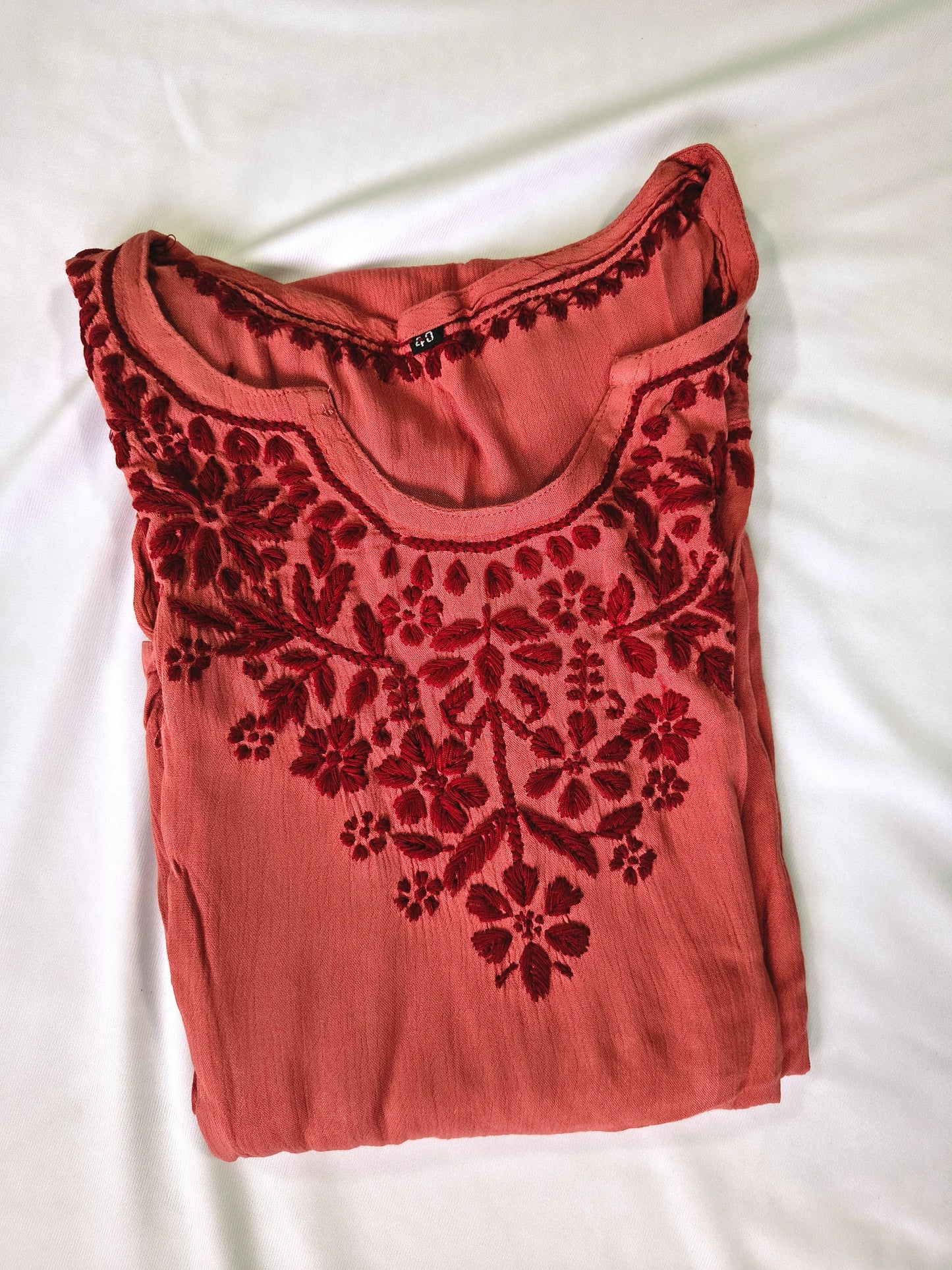 Rayon Chikankari Kashmiri Women's Long Kurta