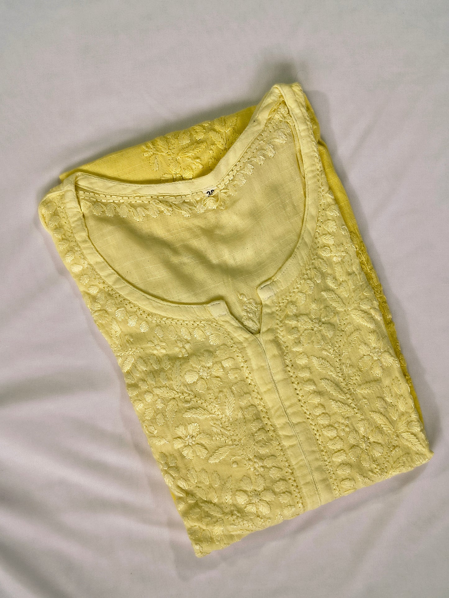 Linen Chikankari Women's Long Kurta