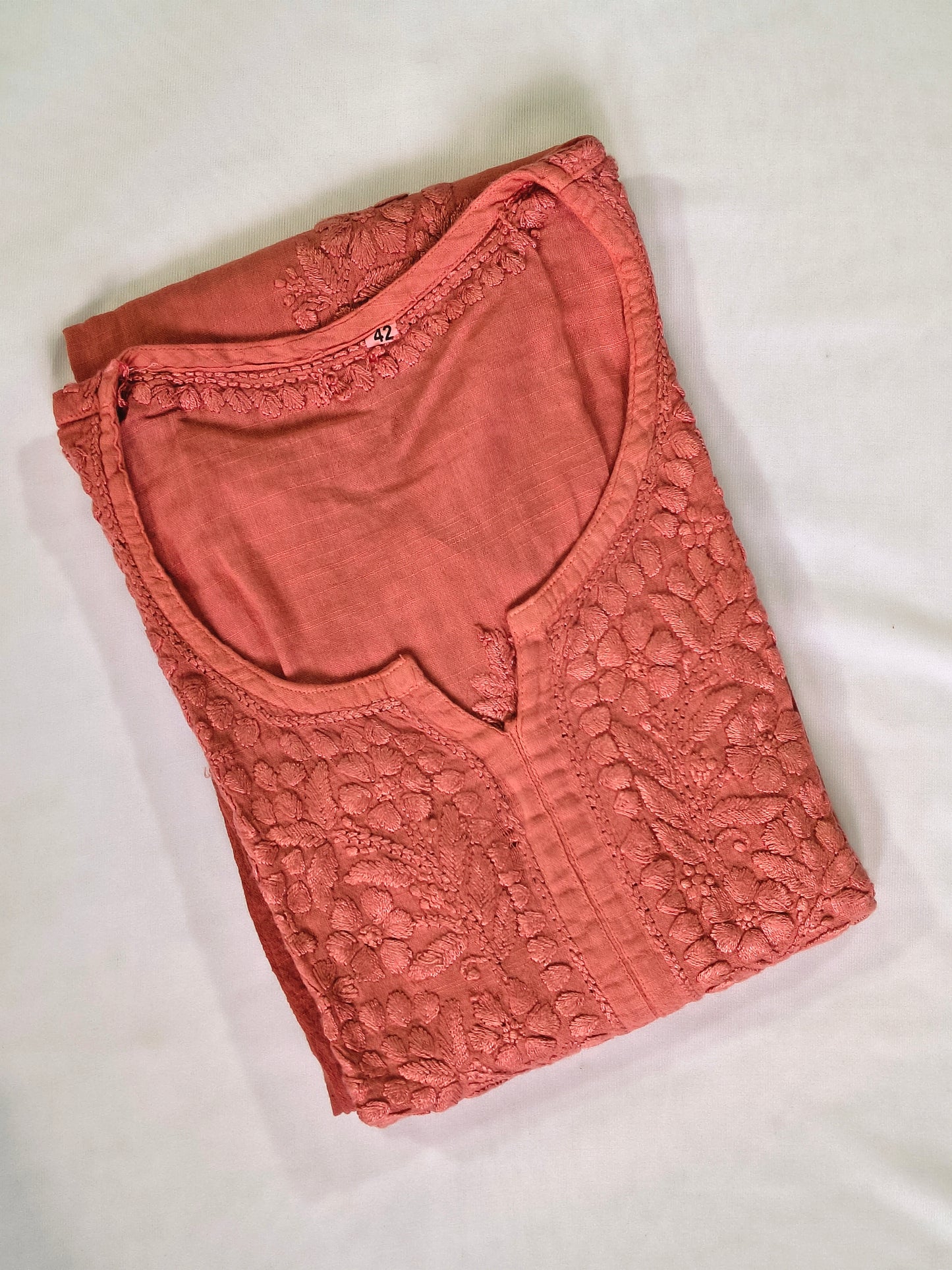 Linen Chikankari Women's Long Kurta